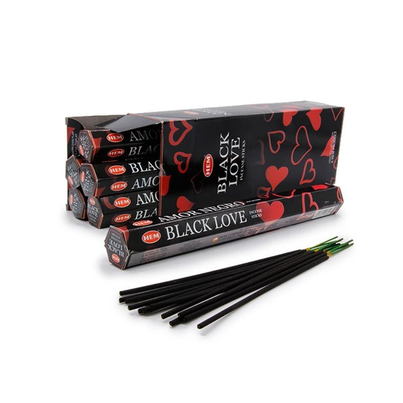 Благовония шестигранник 20 палочек HEM Black Love Черная роза 186BLo (6)