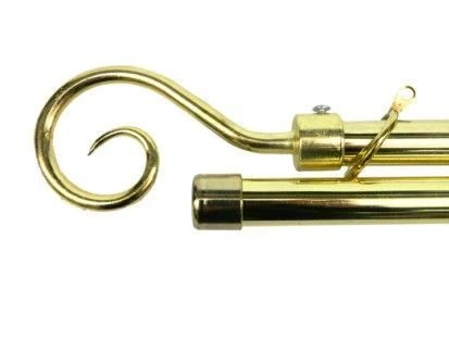 Карниз для штор двойной металл 0,75-1,2м Хвостик, d2см золото JC-1488 (12)