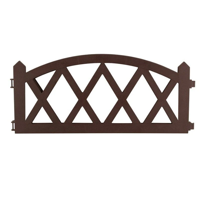 Заборчик садовый полипропилен 4 секции 2,4м, размер 1 секции 26*60*1см MODERN шоколад (6)