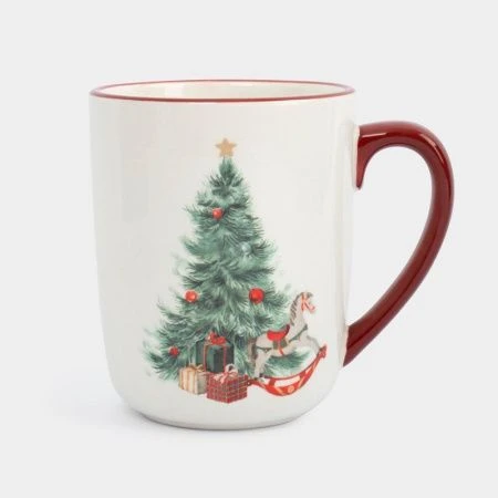 Кружка 540мл керамика красная Лошадка у елки Festival ANLAF-FDH-0303-12