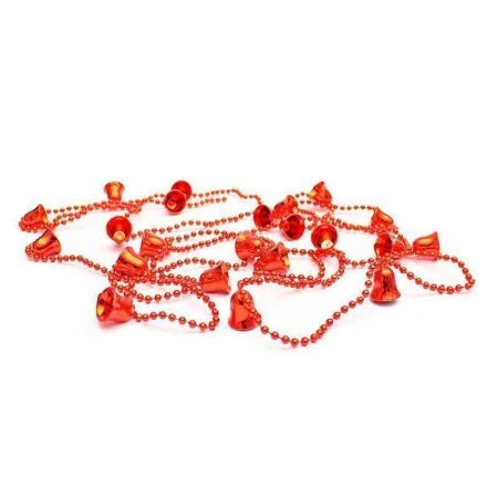 Новогоднее украшение бусы на ёлку красные  "Колокольчики и ёлочки" НУ-6740