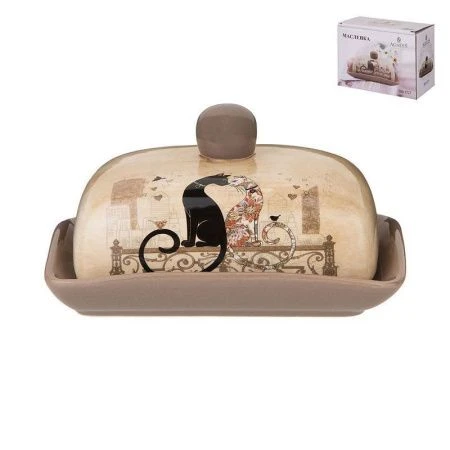 Масленка 17*12*10см керамика ПАРИЖСКИЕ КОТЫ (32)