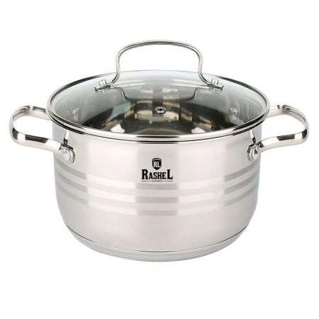 Набор кастрюль 3пр 3,6/4,7/6л нерж.сталь МАРИЯ со стекл.крышками R-346T (4)