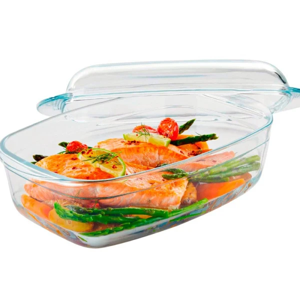 Форма для запекания 3л стекло прямоугольная глубокая с крышкой 32,5*19,5*13см ТМ Appetite LD3 (8)
