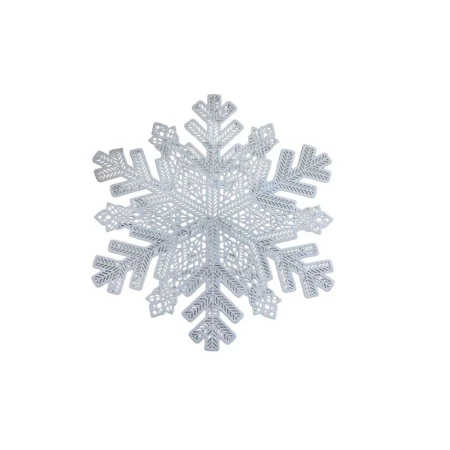 Салфетка новогодняя 44см ПВХ СНЕЖИНКА белая JC-15298 (144)