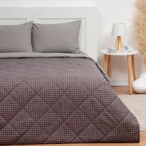 Покрывало евро 200*210±5 новосатин 100% п/э LoveLife Graphite cage