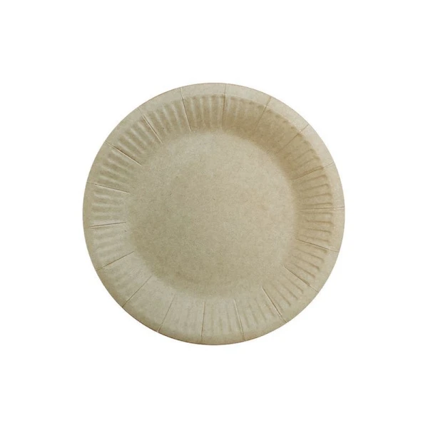 Тарелка бумажная 230мм ламинированная крафт Snack Plate (500)