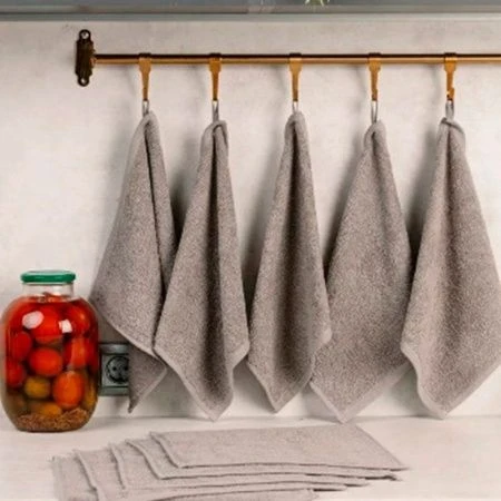 Полотенце кухонное махровое 33*33+1см серое