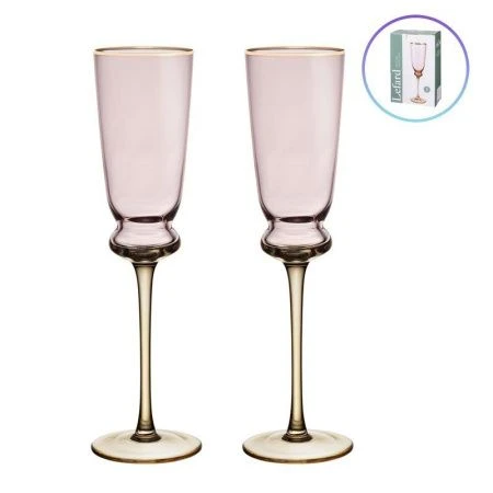 Бокалы для шампанского набор 2шт 210мл стекло Twist & Shine розовый (15)