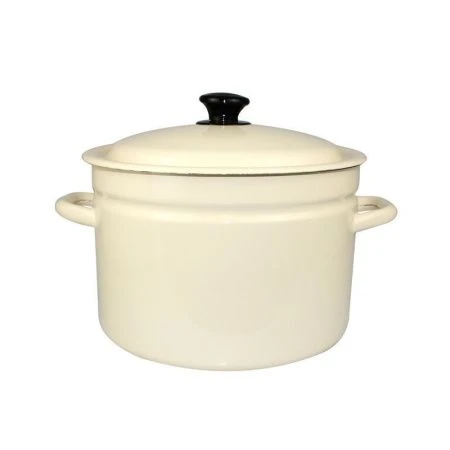 Кастрюля 8л эмаль слон.кость цилиндрическая борт 41804-202-У (2)
