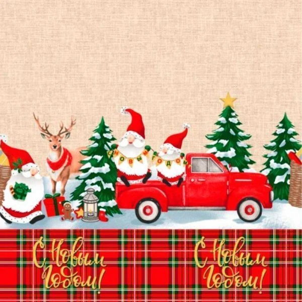 Прихватка набор 2пр рогожка LeSonnet рис. Новогодние приключения