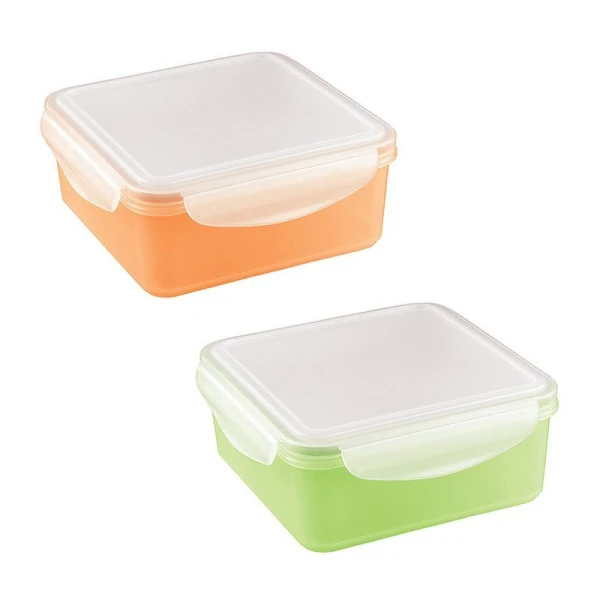 Контейнер пищевой 1л 160*160*70мм пластик СВЧ SMART LOCK микс с герметичной крышкой  (20)
