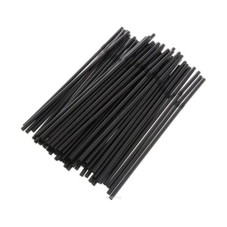 Трубочки для коктейля пластик 250шт. черные 5*210мм (48)