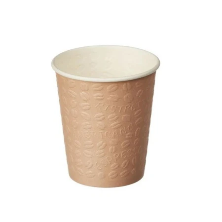 Стакан бумажный 300мл 90мм 1-слойный для горячего конгрев Coffee Touch бежевый (1000)
