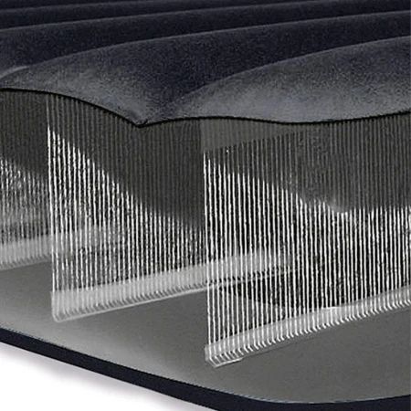 Матрас надувной двухместный флок ПВХ 203*152*25см с подголовником, встр.насосом 220В, до 272кг (3)