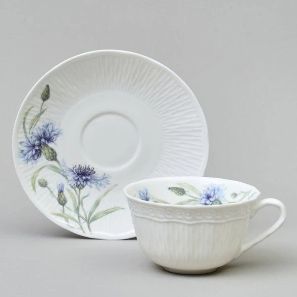 Чайный набор 4пр фарфор ВАСИЛЬКИ на 2 персоны 330мл (12)