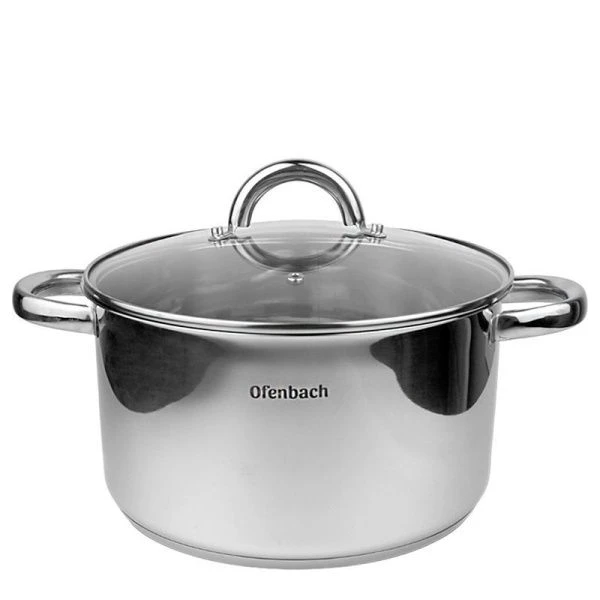 Кастрюля 5,5л нерж.сталь со стекл.крышкой 24см h13,5см капс.дно индукция арт.100527 (4)