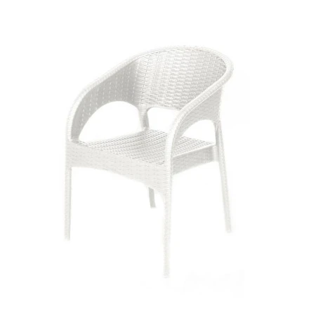 Кресло 58*62*80,5см пластик Rattan Ola dom белый нагрузка до 150кг (1)