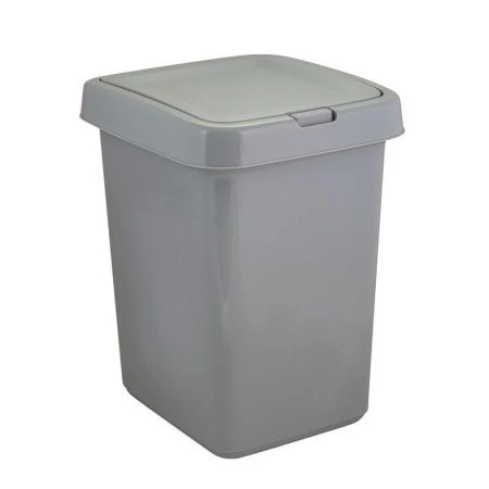 Контейнер для мусора 25л 29,5*33,5*42см пластик Step серый с подвижной крышкой (4)