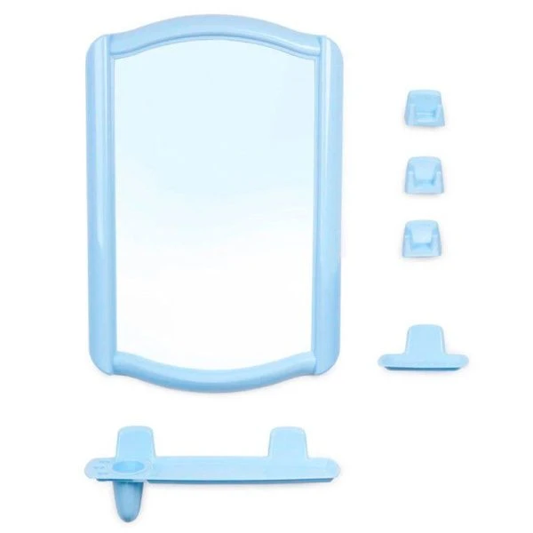 Набор для ванной комнаты пластик/стекло ВК БЕРРОССИ 46 светло-голубой (5) (462)