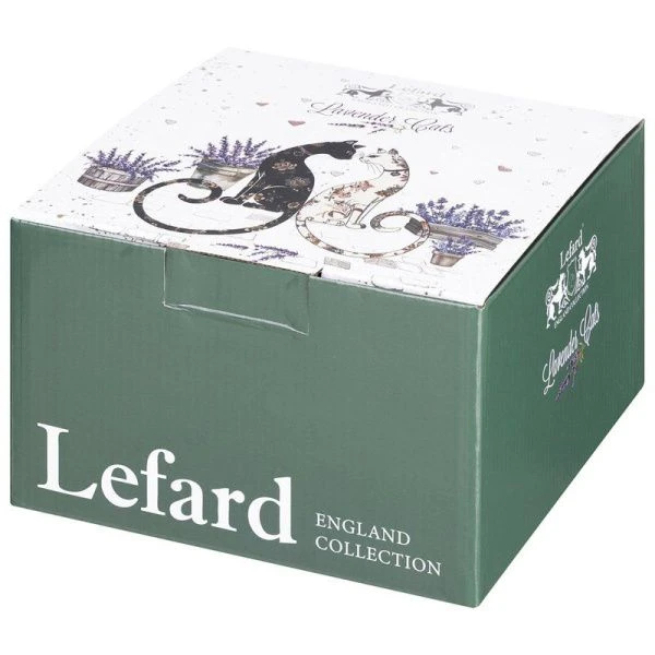 Чайный набор 2пр фарфор ЛАВАНДОВЫЕ КОТЫ на 1 персону 350мл (24)