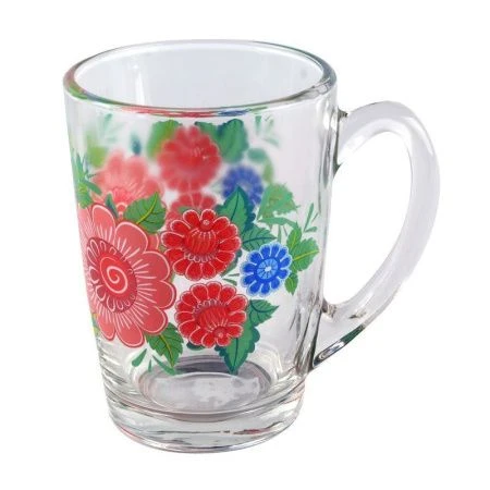 Кружка 300мл стекло Капучино КАДРИЛЬ круговая деколь (20)