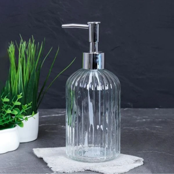Дозатор для жидкого мыла 450мл стекло 20см Вертикаль GKR2  (48)