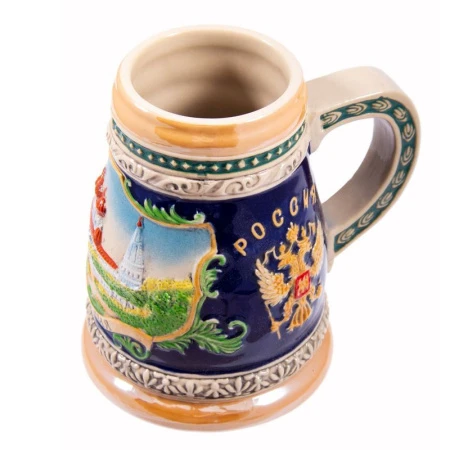 Кружка пивная 500мл керамика РОССИЯ 15*12*15см (12)