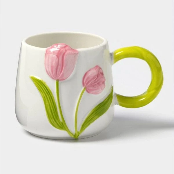 Кружка керамика 430мл Тюльпан розовый (60)