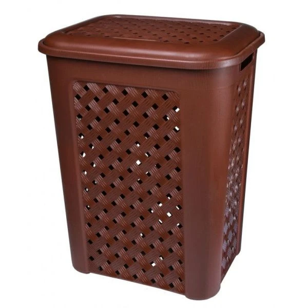 Корзина для белья 30л 38*28*46см пластик ВИОЛА коричневый (10)