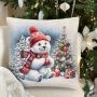 Наволочка декоративная новогодняя 44*44см гобелен БЕЛЫЙ МИШКА