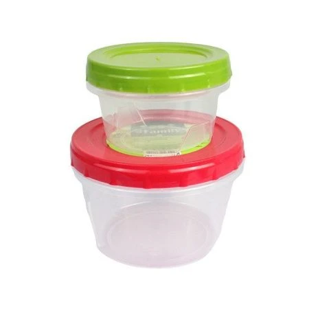 Контейнер пищевой набор 2пр пластик (0,3/0,7л с завинчивающейся крышкой 125*125*85мм)  (27)