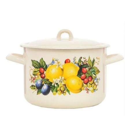 Кастрюля 2,9л эмаль ИЗОБИЛИЕ цилиндрическая (4)