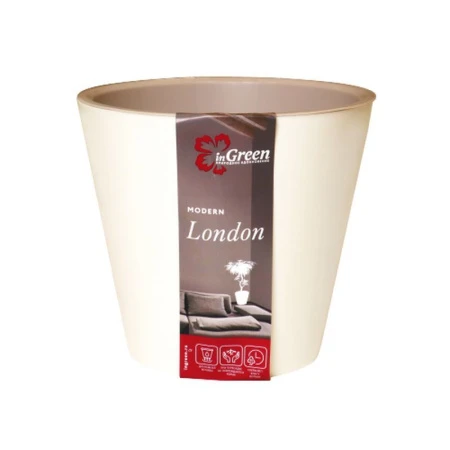 Горшок для цветов 1,6л 160мм пластик London сливочный (16)