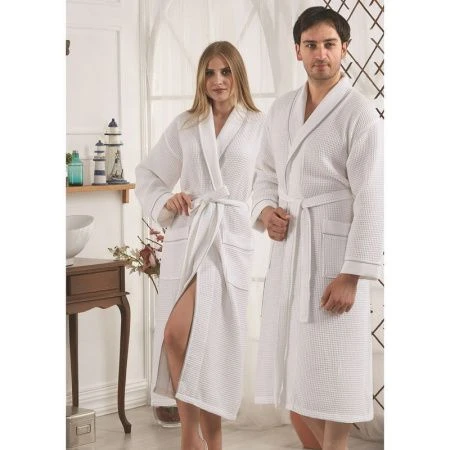 яяяХалат вафельный с кантом Karna ALERON 3ХL (54) (Белый) яяяХалат вафельный с кантом Karna ALERON 3ХL (54) (Белый)