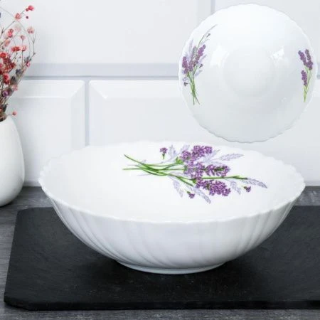 Салатник 480мл 15,5см стеклокерамика БУКЕТ ЛАВАНДЫ TW-60 (7131-2) (6/72)