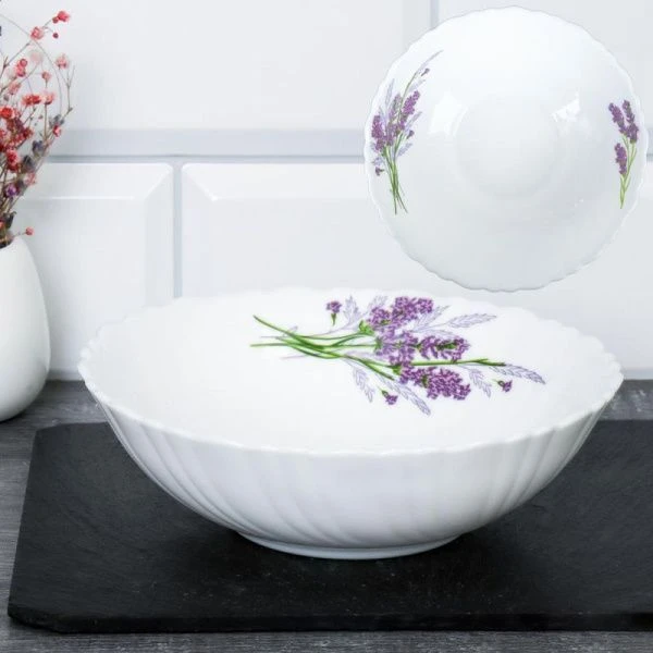 Салатник 480мл 15,5см стеклокерамика БУКЕТ ЛАВАНДЫ TW-60 (7131-2) (6/72)