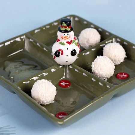 Менажница 4 секции 19*19*9,5см керамика Christmas Gift (18)