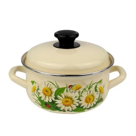 Кастрюля 1,5л эмаль слон.кость с рис. сферическая 61904-082/6 (6)