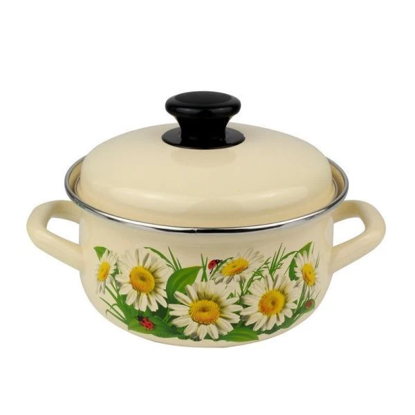 Кастрюля 1,5л эмаль слон.кость с рис. сферическая 61904-082/6 (6)