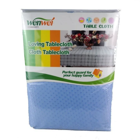 Скатерть 140*180см полиэстер (голубая) JC-6073/WТ-601В (100)