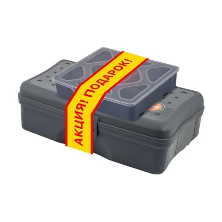 Бокс для хранения пластик Тechniker 12" + органайзер Master 5,5" серо-свинцовый/оранжевый (8)