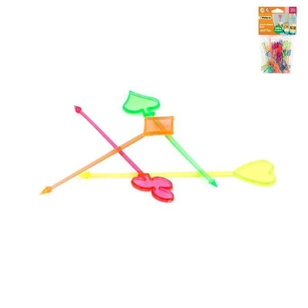 Шпажки для канапе 9см 35шт пластик КАРТА микс PATERRA (100)