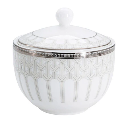 Чайный набор 40пр фарфор РИВЬЕРА на 12 персон 300мл белый с серебристым кантом AL-1006/40-E11 (2)