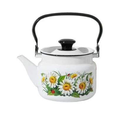 Чайник 2л эмаль белый с рис. цилиндрический 42704-102/6-У (4)