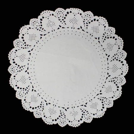 Салфетки сервировочные набор 200шт 34,5см бумага ажурные влагостойкие круглые JC-3884 (32)