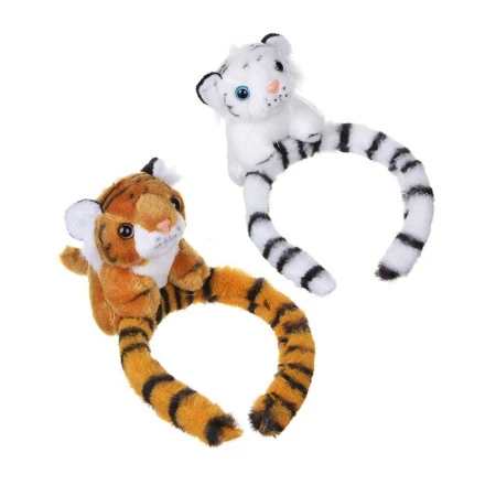 Ободок карнавальный Тигр пластик/полиэстер 20*13см 2 цвета