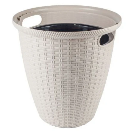 Кашпо напольное 20л D32,8см пластик Rattan айвори (5) Кашпо напольное 20л D32,8см пластик Rattan айвори (5)