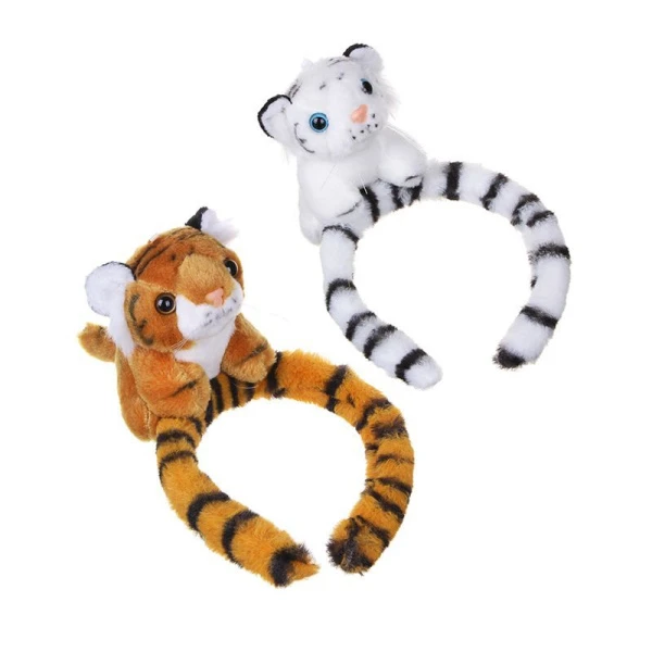 Ободок карнавальный Тигр пластик/полиэстер 20*13см 2 цвета