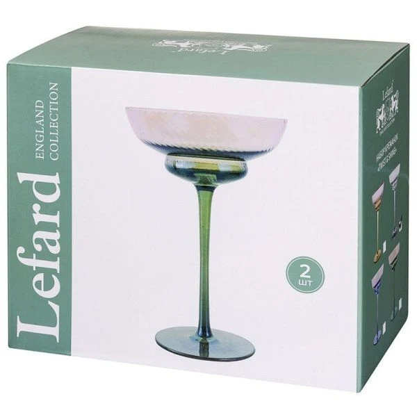 Креманки набор 2шт 220мл стекло Twist & Shine фиолетовый (8)